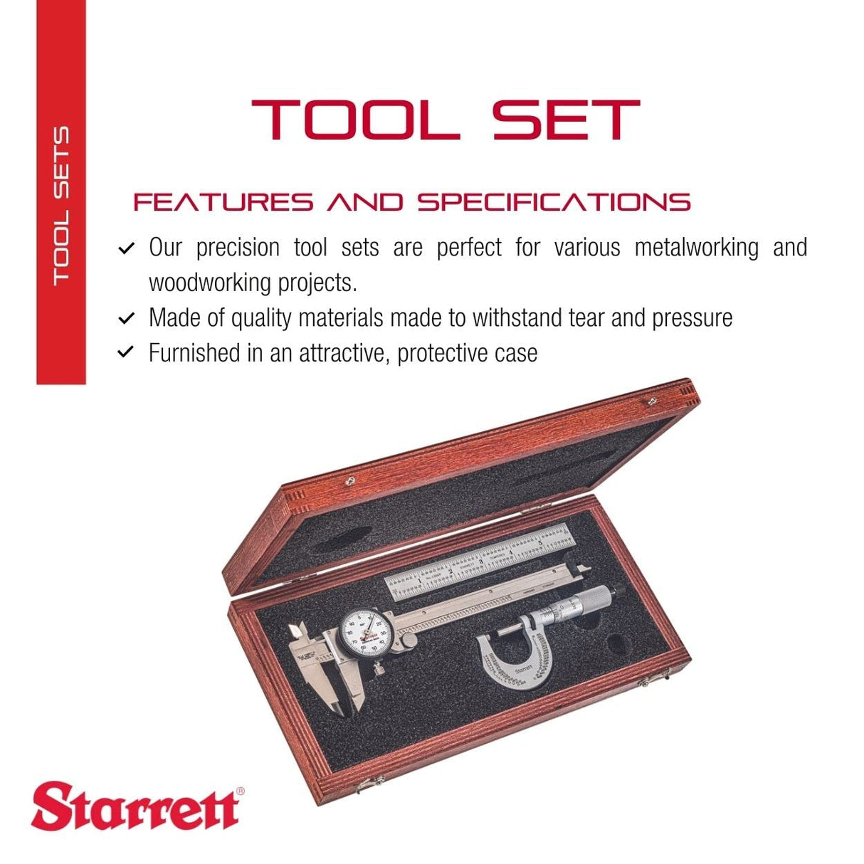 Starrett S909Zinch Basic - Juego de herramientas de medición de precisión