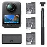 DJI Pack Aventura Osmo 360, cámara 360 con Imagen 360° de 1 Pulgada, Vida útil de batería extendida con 3 baterías, Video 360° en 8K Nativo, cámara de acción para Deportes, vlog
