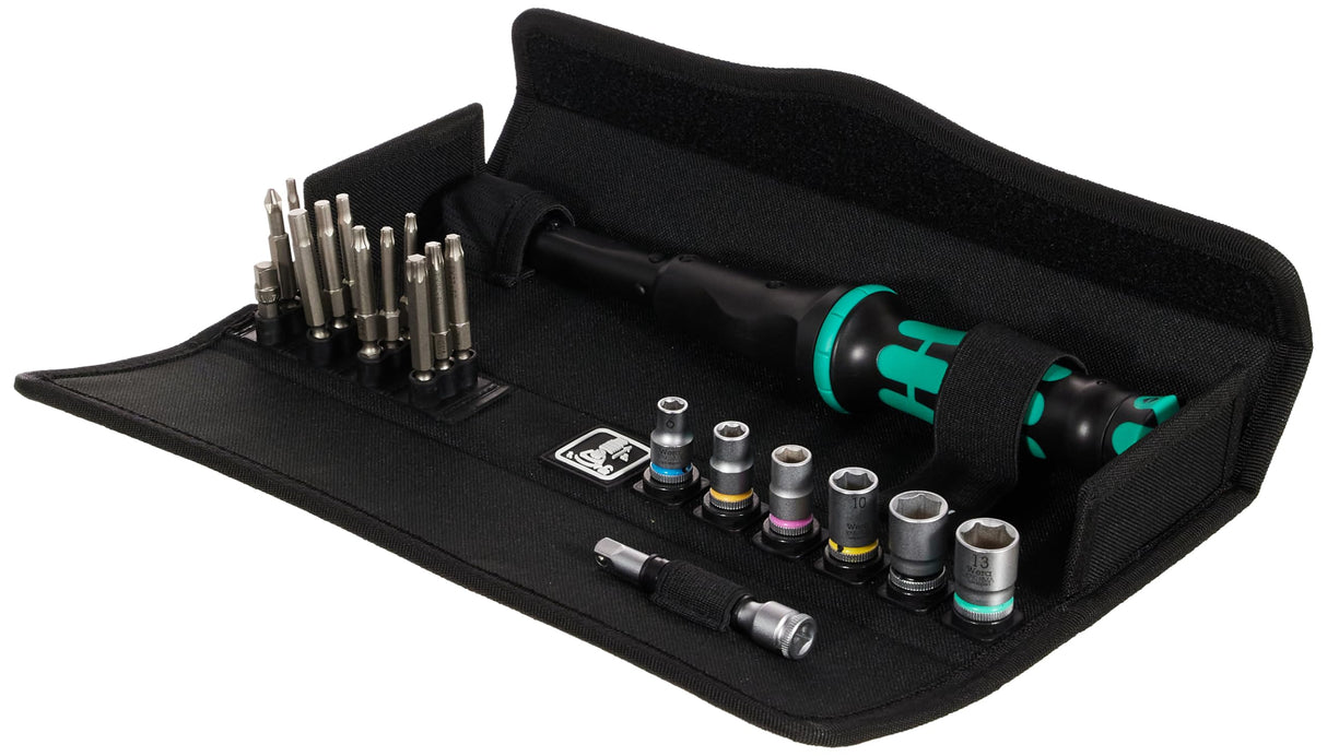 WERA-05130110001-Click-Torque A 6 Set 1 - Llave dinamomé. con puntas+vasos en caja textil