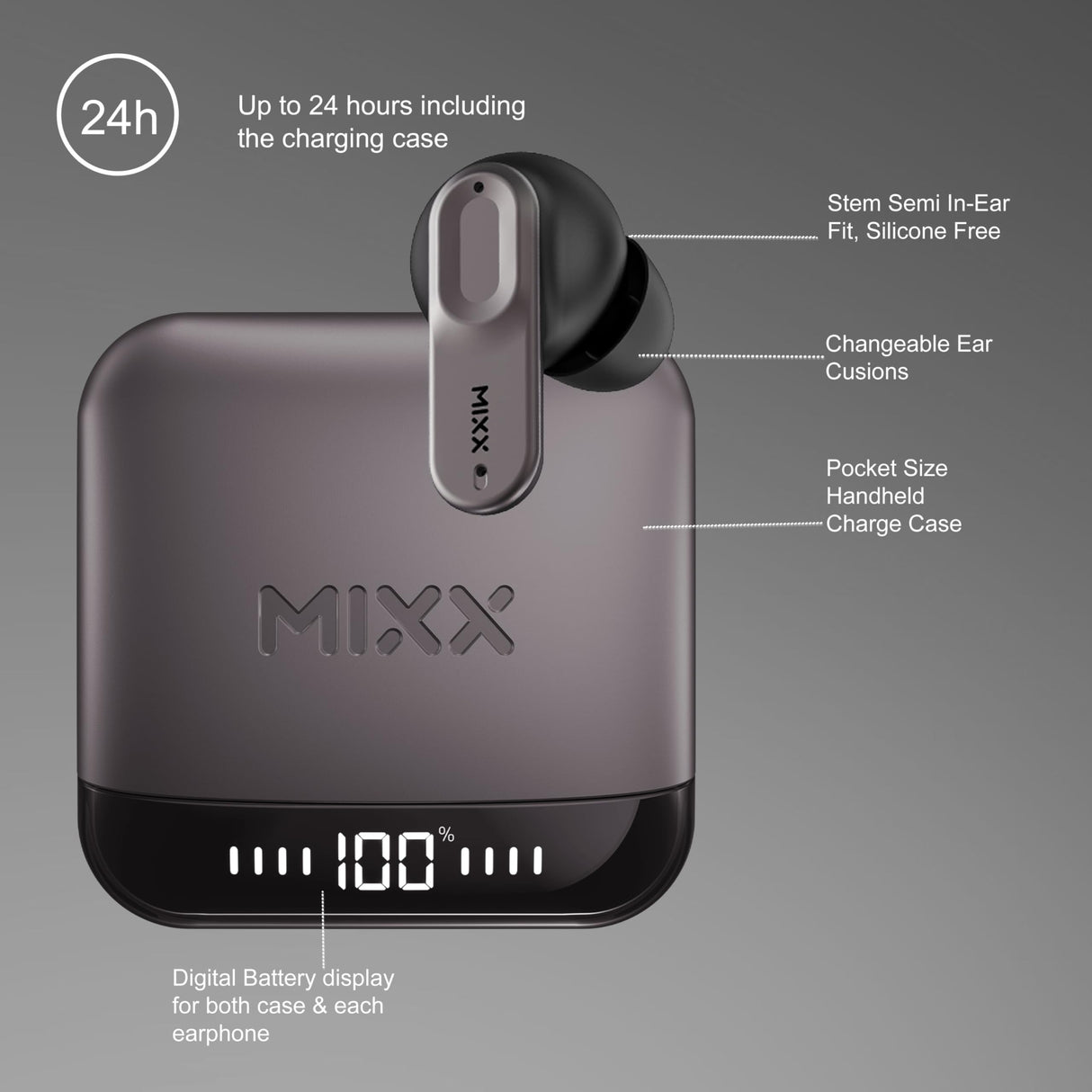 Mixx audio - Auriculares inalámbricos Streambuds Ultra Mini Negro