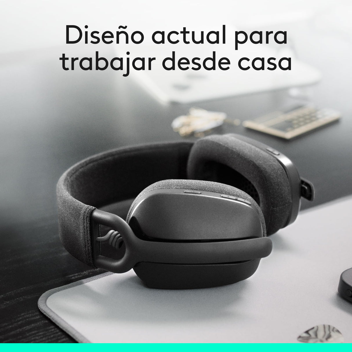 Logitech Zone Vibe 100 Auriculares inalámbricos ligeros, Micrófono con cancelación de ruido, Bluetooth multidispostivivo avanzado, Funcionan con Teams, Google Meet, Zoom, Mac/PC - Gris