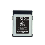 Integral Studio Grade CFexpress 4.0 Type B 512GB Memory Card - 4K, 6K, 8K and Beyond Raw - 3700MB/s Read, 3000MB/s Write, 800MB/s Sustained Write - Designed for Advanced Cinematic and DSLR Cameras