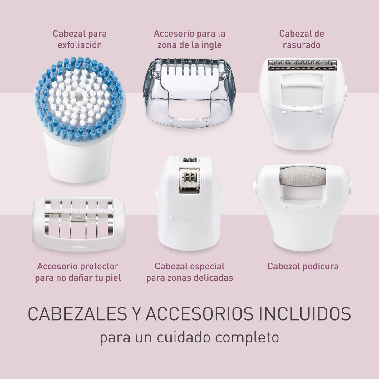 Panasonic ES-EY90-A503 Húmedo y Seco Depiladora, Doble Disco con 60 Pinzas, Flexible 90º Pivotante Cabeza, 3 velocidad Ajustes, LED Luz, 30 Min de Operación, Cabeza para Cuidado Pies, Cabeza Afeitado