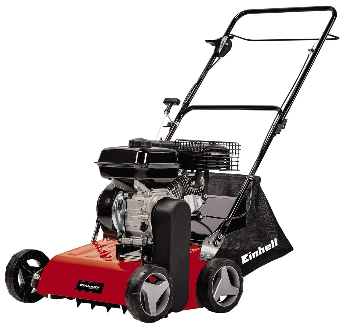 Einhell GC-SC 4240P - Escarificador de Gasolina para césped, 4,2 kw, Motor de 4 Tiempos, Unidad de Corte de rodamiento de Bolas con 18 Cuchillas de Acero, Ajuste de Profundidad de rastrillo de