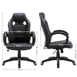 SONGMICS Racing Silla de Escritorio de Oficina Ergonómica Regulable con Ruedas, OBG56B, Negro, 776732