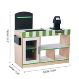 Teamson Kids - Cajero de Austin Play Market Stand - Verde y Madera - TD-13206B