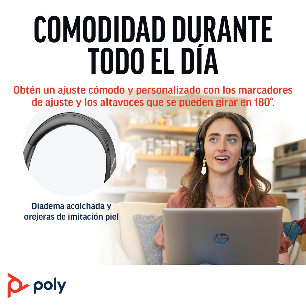 Auricular Poly Blackwire 8225 de primer nivel con cable - Cancelación activa de ruido - Estéreo de alta fidelidad - Se conecta a PC/Mac - Funciona con Teams y Zoom