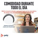 Auricular Poly Blackwire 8225 de primer nivel con cable - Cancelación activa de ruido - Estéreo de alta fidelidad - Se conecta a PC/Mac - Funciona con Teams y Zoom