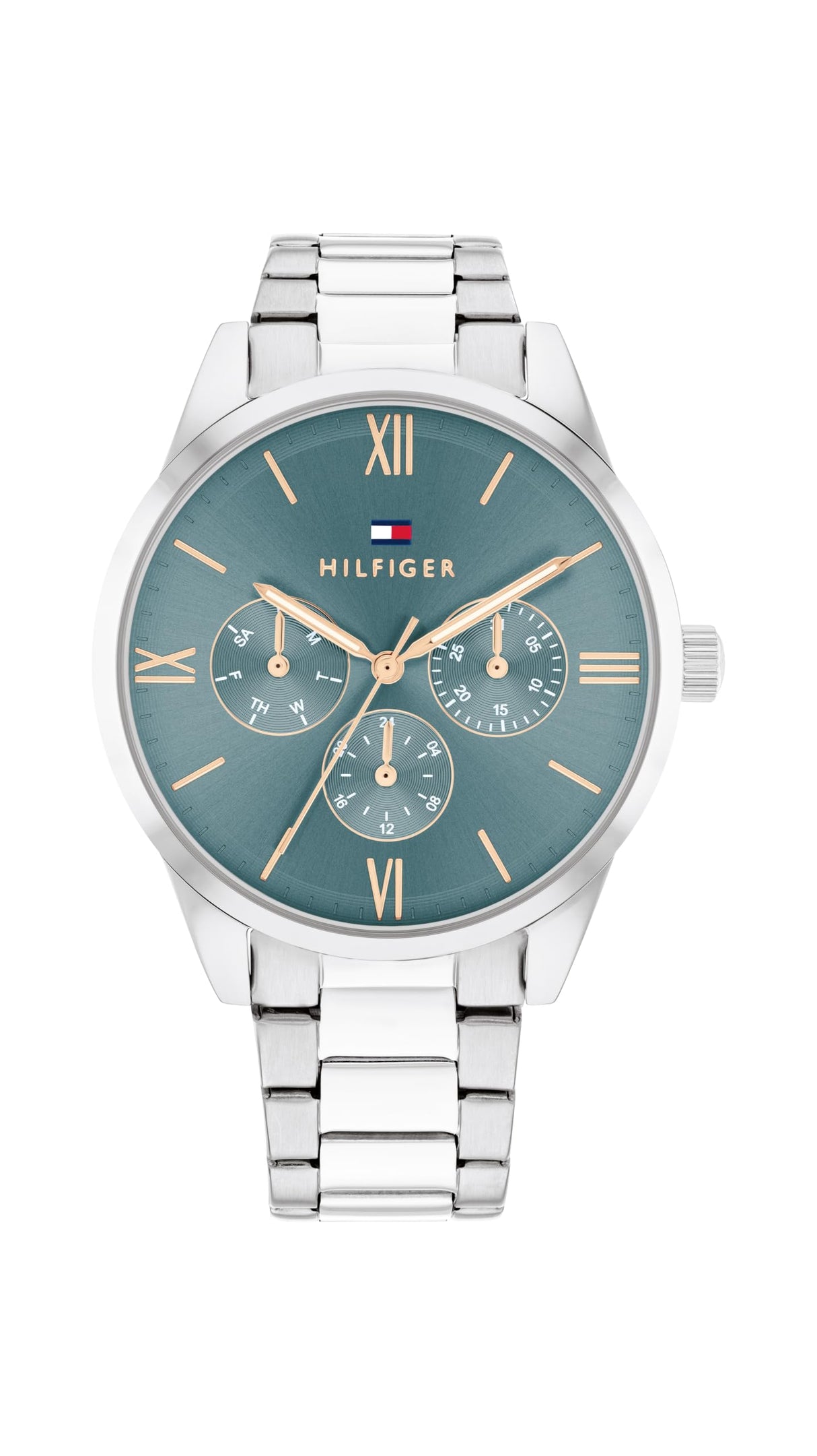 Tommy Hilfiger Reloj Analógico de Cuarzo Multifunción para Mujer con Correa de Acero Inoxidable Plateada - 1782745