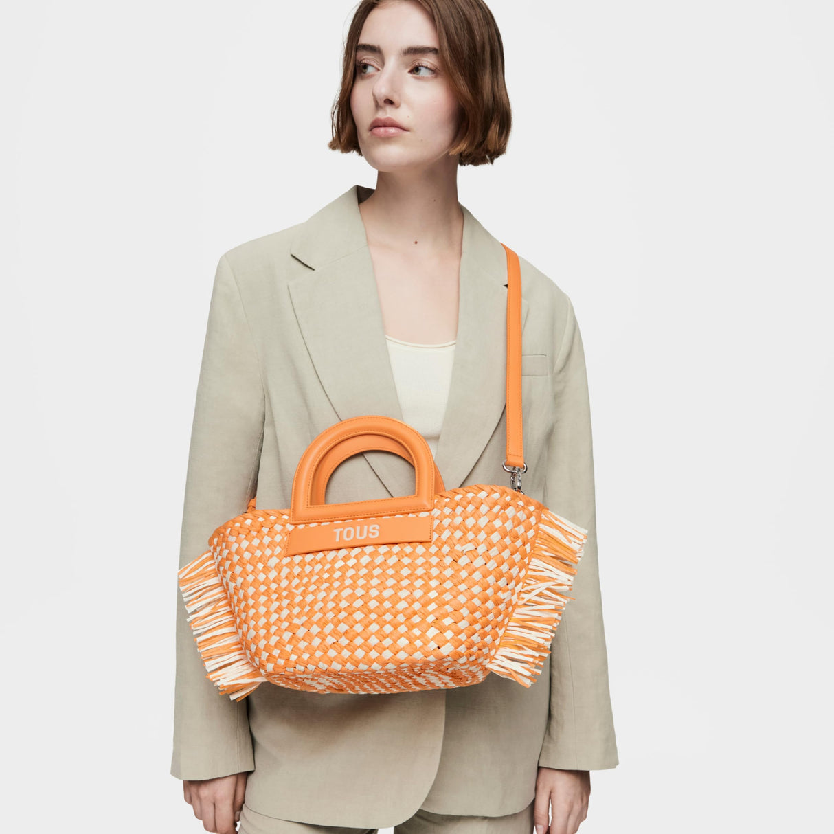 TOUS Dora, Bolso de Mano para Mujer, Naranja Claro