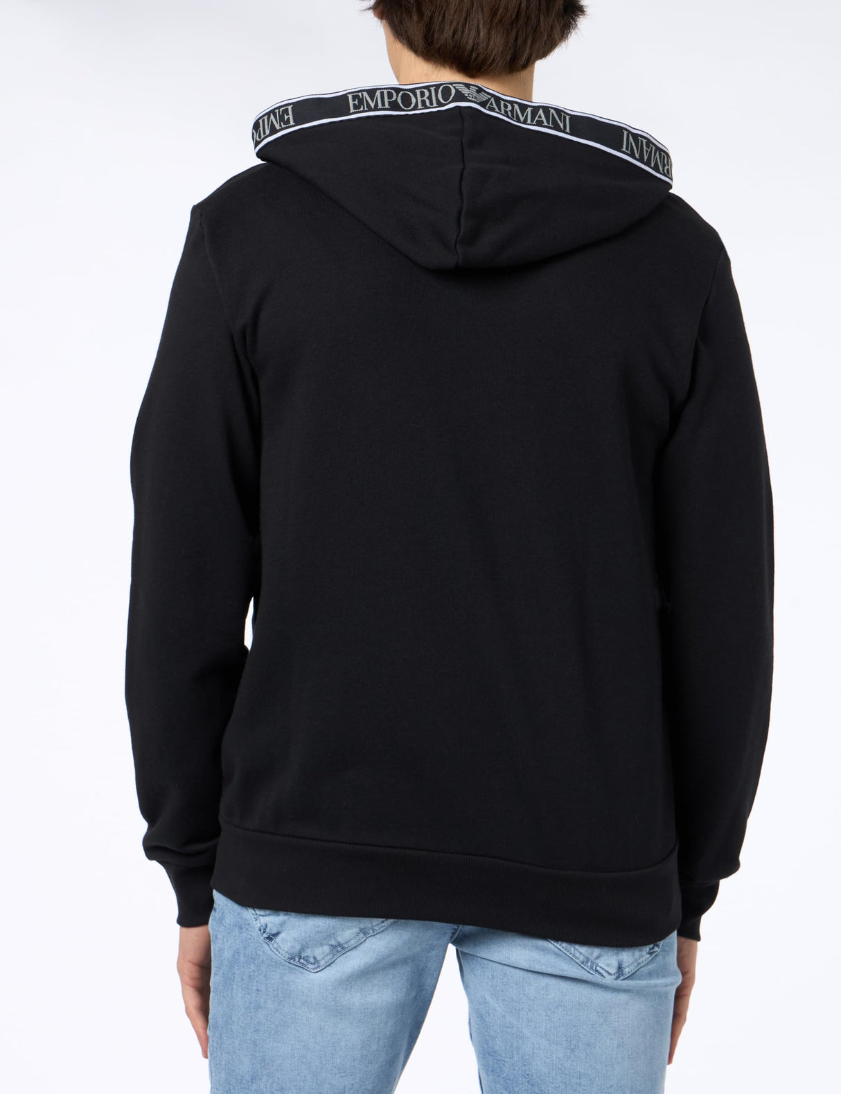 Emporio Armani Iconic Terry Sweater Hombre, Negro (Black), XL