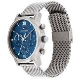 Tommy Hilfiger Reloj Analógico de Cuarzo Multifunción para Hombre con Correa de Malla de Acero Inoxidable Plateada - 1791881