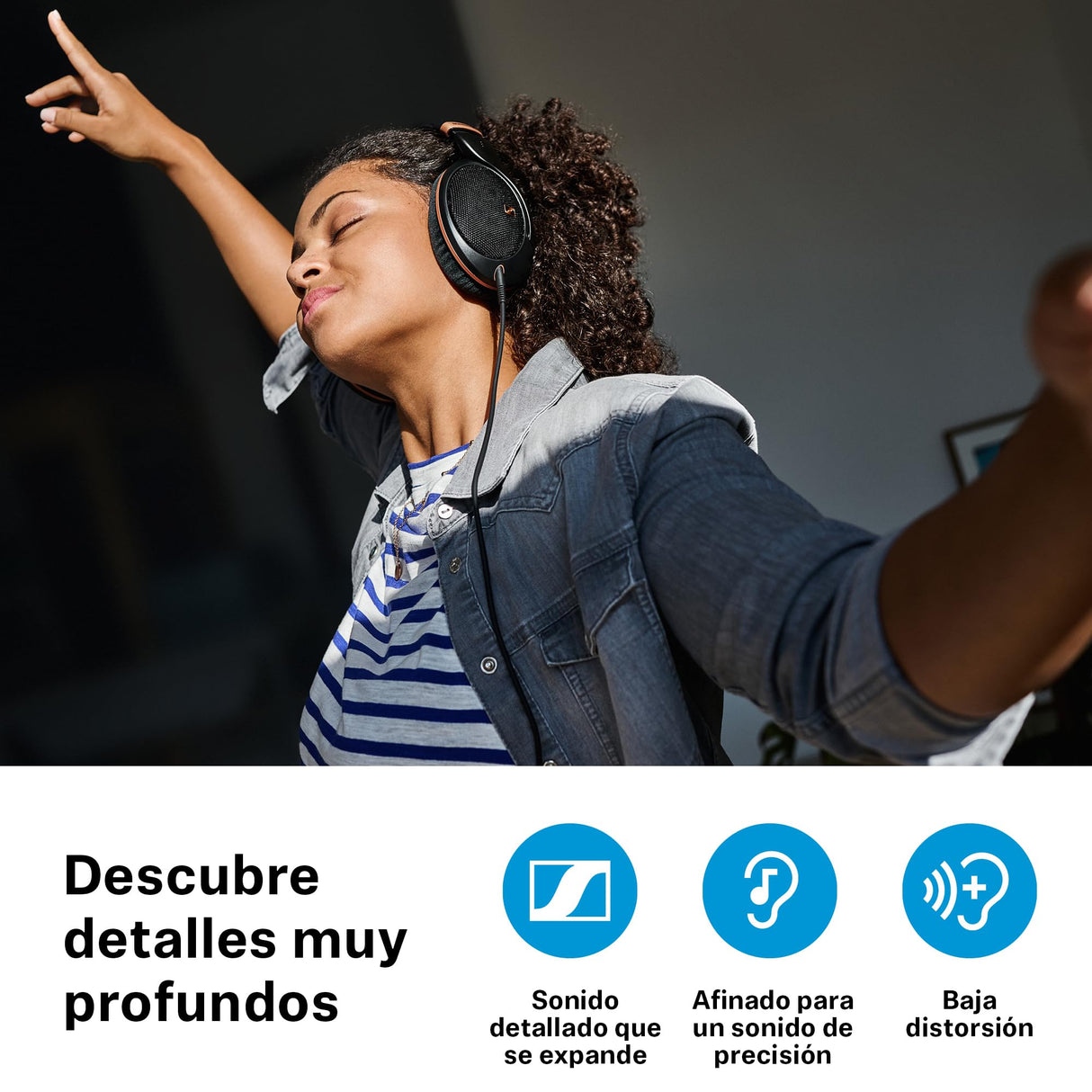Sennheiser Auriculares con Cable HD 505 SE - Auriculares circumaurales con Sonido y Graves, Diadema más cómoda para Escuchar música - Cable de 1,8m, Funda con cordón - Edición Cobre