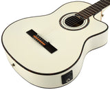 Ortega RCE145WH - Guitarra electroacústica (abeto macizo y caoba, tamaño 4/4), color blanco