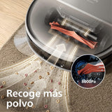 Philips Serie 9000 Robot Aspirador y Friegasuelos - Succión Ultra Fuerte, friega con Agua, estación Todo en uno, detección de obstáculos, Control Mediante App (XU9100/10)