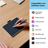 Pen Tablet Wacom One S, Que Incluye un lápiz con tecnología de resonancia electromagnética (EMR) sin Pilas, conexión Bluetooth, para Windows, Mac, Chromebook y Android: Ideal para creativos