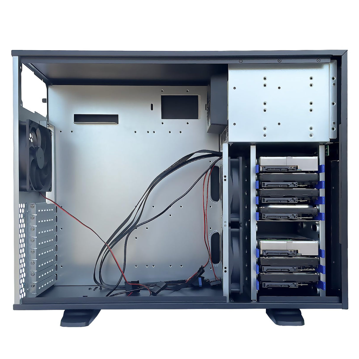 FANTEC 2561 AT-835-3525 PC Case, for 12"x13" mainboards, 8X 3.5 HDDs + 3X 5.25 modules, Incl. 3X 12cm Fan.