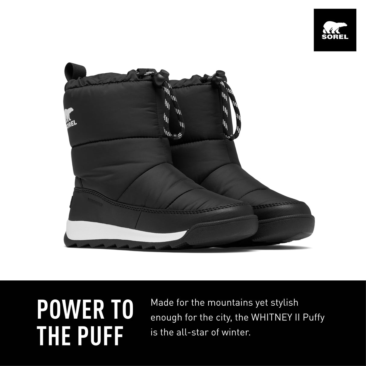 Sorel Whitney 2 Plus Puffy WP, Botas de moda, Unisex niños, Black Sea Salt Youth, 38 EU