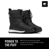 Sorel Whitney 2 Plus Puffy WP, Botas de moda, Unisex niños, Black Sea Salt Youth, 38 EU