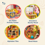 B. toys- Pájaros Cubo Centro de Actividades de Madera – Juguete de Aprendizaje para niños, Chicos – El Alfabeto, números, Formas – 12 Meses + – Youniversity, Multicolor, M (Branford Ltd. BX2134C1Z)