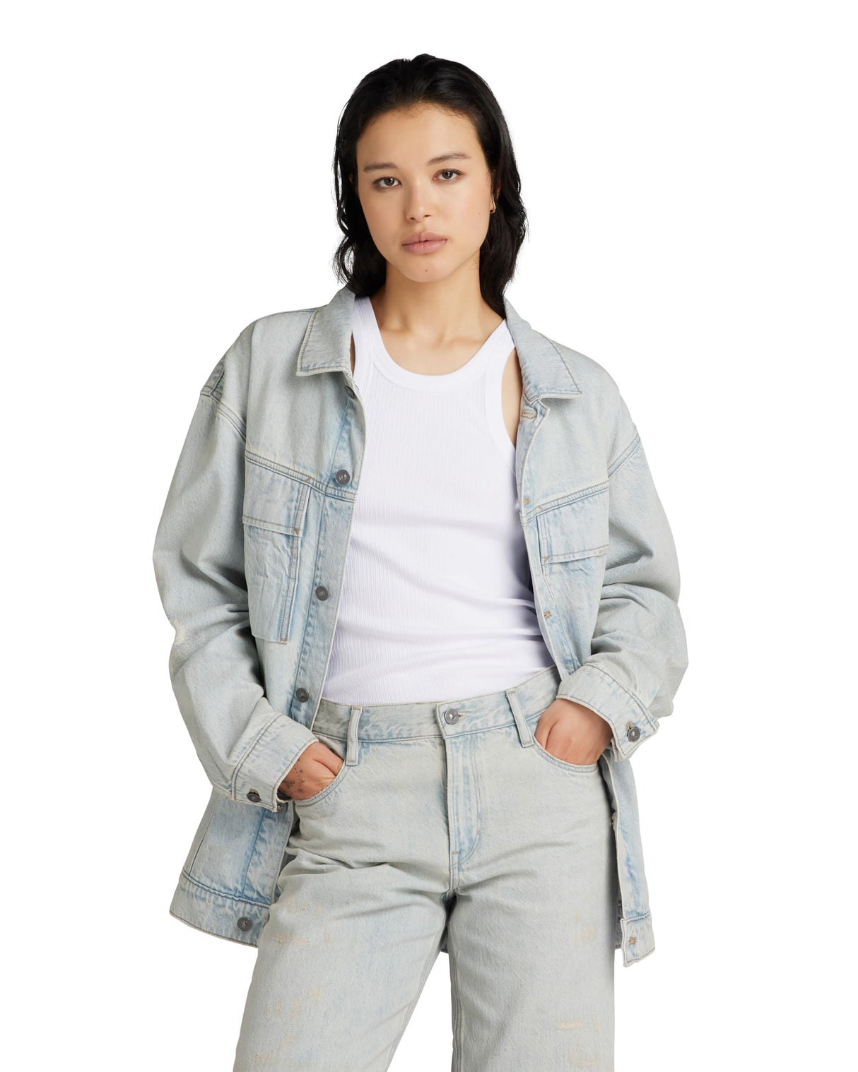 G-STAR Para Mujer Chaqueta Oversized Denim, Azul (vintage akoya blue D24340-D536-G327), XL