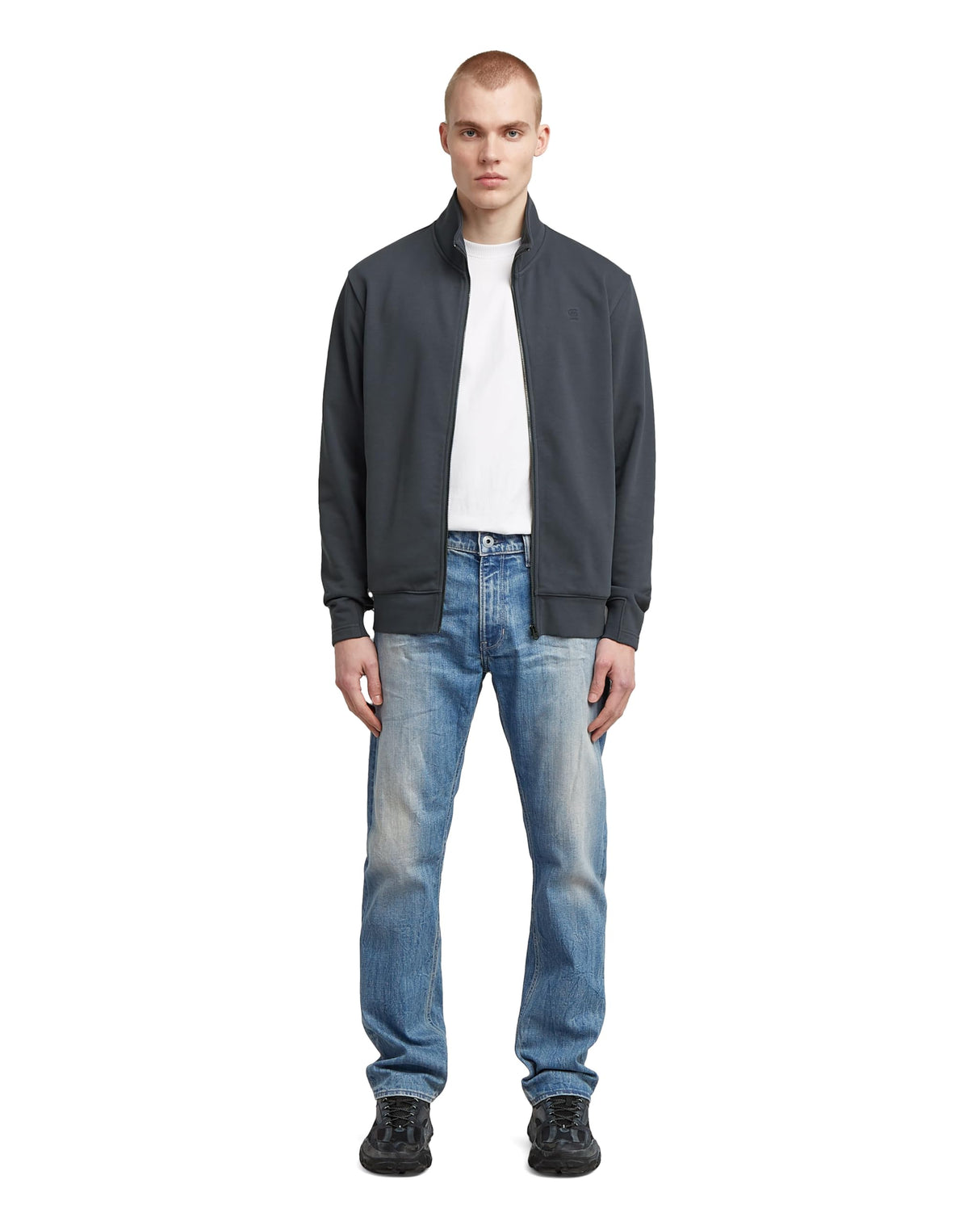 G-STAR Nifous Zip Thru Sweater, Sudadera para Hombre, Azul (India Ink D25122-d566-h392), M