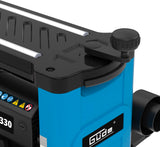 Güde Cepilladora de espesor GDH 330 (1500 W, 2 cuchillas, altura de paso de hasta 152 mm, ancho de paso hasta 330 mm, reducción de virutas de hasta 2,8 mm, mesa de alimentación plegable, colector de