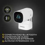 OVERMAX MULTIPIC EZ Mini Proyector 4K FullHD con Batería Integrada, Corrección Keystone, Imagen hasta 200", Wi-Fi Bluetooth 5.3, 2000 Lúmenes, Proyector de Estrellas, Mando a Distancia, Android 9.0