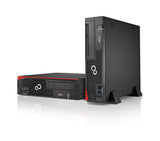 Fujitsu D556/2 - Ordenador de sobremesa (i3-7100 3M, 3.90GHz, RAM de 4GB DDR4-2400, 500GB SATA HDD 7200 RPM, Windows 10 Pro) Color Negro y Rojo