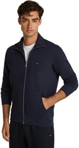 Tommy Hilfiger Sudadera con cremallera Hombre Essential Terry con cuello alto, Azul (Desert Sky), L