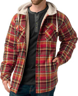 Legendary Whitetails Chaqueta de Franela con Capucha y Forro bereber para Hombre Camp Night