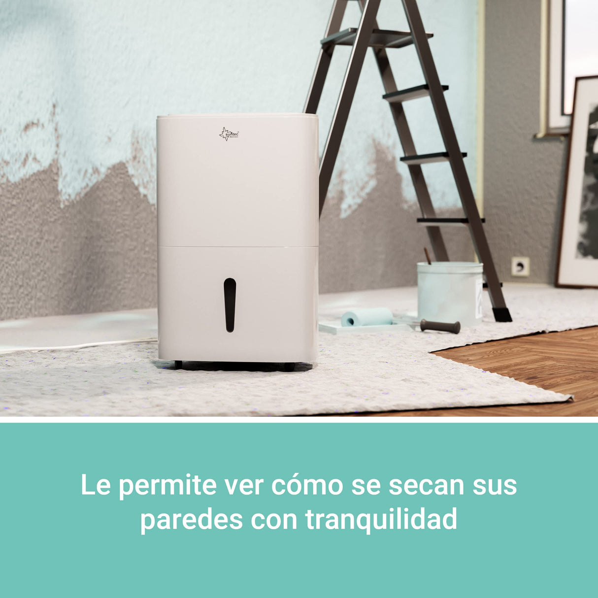 Deshumidificador SUNTEC DryFix 50 select APP - Para habitaciones de hasta 180 m2 o 450 m3 - con control por app - Deshumidificador de habitaciones Smart Home con deshumidificación de 50 l/día