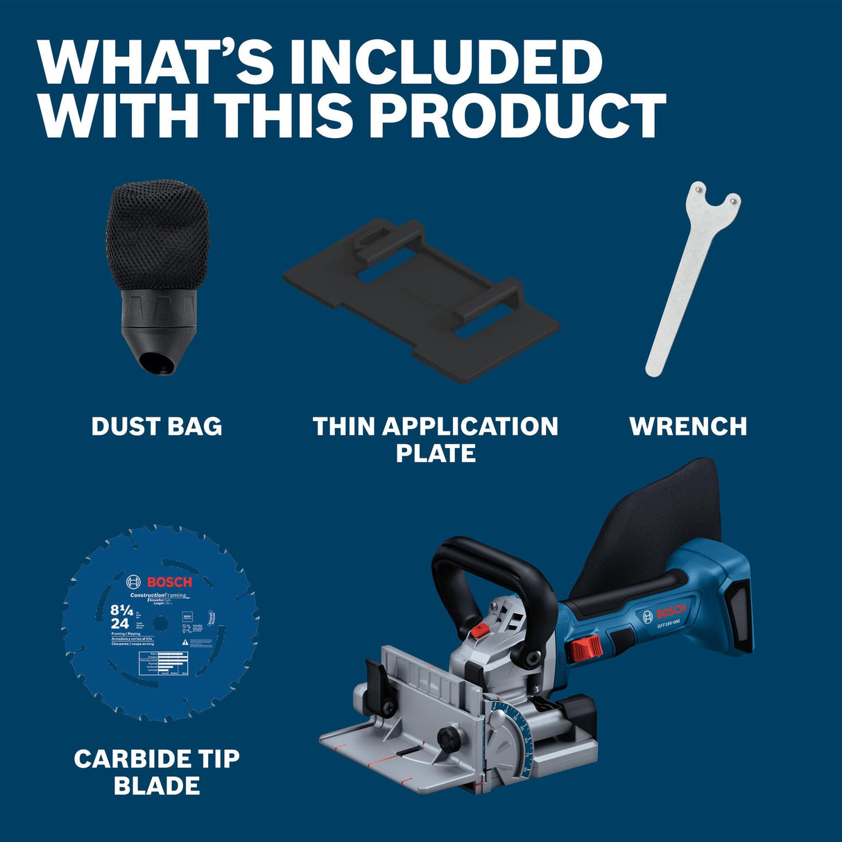 Bosch GFF18V-086N 18V Brushless Biscuit Joiner – Herramienta de extracción sin cables para juntas de accuración, Adjustable Cutting Depth, Dust Extraction Port, Diseño ergonómico para la fabricación