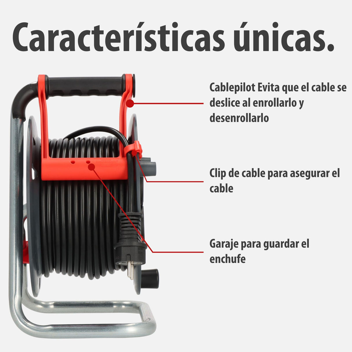Brennenstuhl Enrollacables Garant V2 IP44 25m exterior (Made in Germany, 3 tomas de corriente con contacto de puesta a tierra, plástico especial)