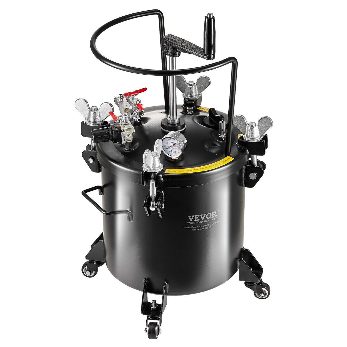 VEVOR Tanque de Presión para Pintura en Aerosol de 20 L de Presión Ajustable de 70 PSI, Tanque de Pintura a Presión con Ruedas y Sellador para Reparación de Fugas para la Decoración del Hogar