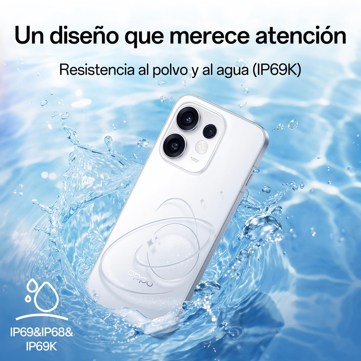OPPO Reno16 5G Teléfono 8+256GB 6000mAh 120Hz 50MP, Pop White