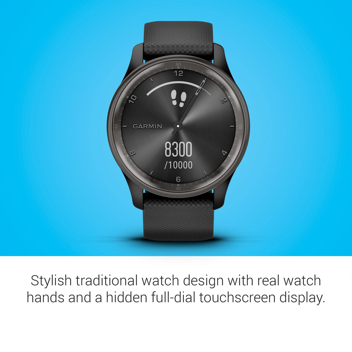 Garmin Vivomove Trend, Elegante Smartwatch Híbrido de 40 mm con Sofisticado Aspecto Analógico, Bisel de Acero Inoxidable y Funciones Inteligentes, Negro