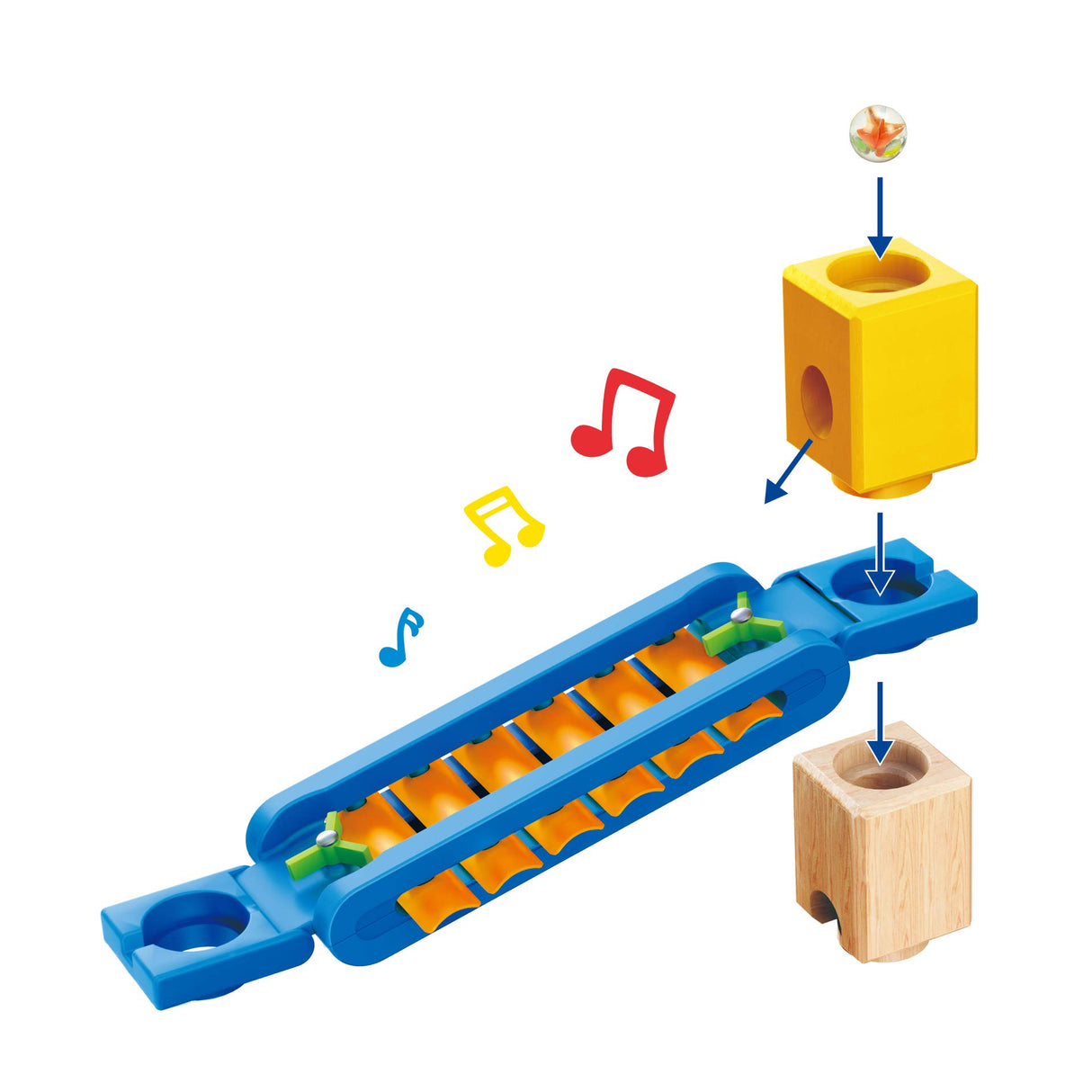 Súper Espiral de Hape | Paquete de Expansión para Circuito de Canicas Quadrilla con Pista de Xilófono, Giros y Espirales para Niños y Niñas a Partir de 4 años