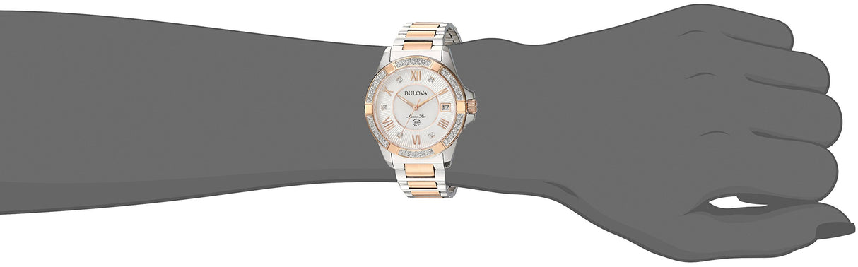 Bulova Reloj Analógico para Mujer de Cuarzo con Correa en Acero Inoxidable 98R234