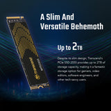 Transcend 1TB M.2 2280 SSD con disipador de Calor, hasta 7,400MB/s para PS5, computadoras de Escritorio, laptops, PCIe 4.0 NVMe Gen4x4 Internal SSD, 3D TLC NAND -TS1TMTE255S