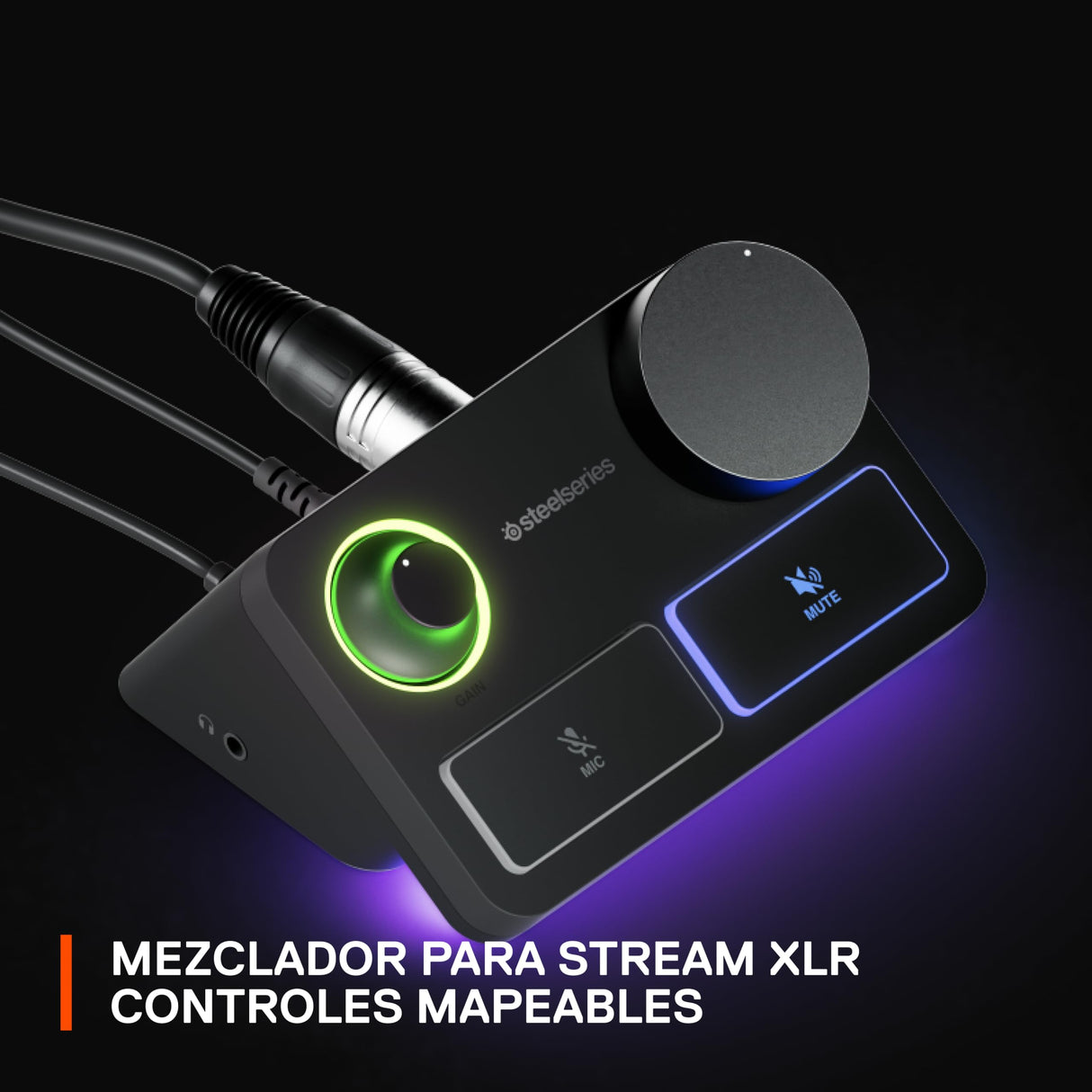 SteelSeries Alias Pro Kit — Micro XLR + Mezclador Stream — cápsula 3 Veces Mayor para Gaming, Streaming y pódcast — Interfaz USB/XLR — Controles para personalización — RGB — PC Individual o Dual
