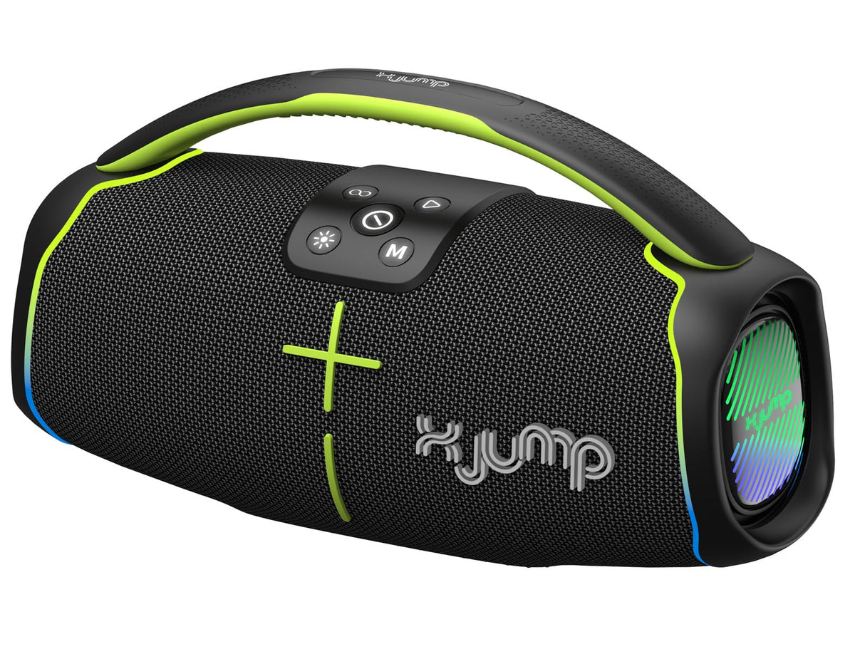 X JUMP XJ 150 Altavoz inalámbrico portátil Amplificado de 60 W, Alto Rendimiento, función TWS, USB, AUX-IN, micrófono Incorporado, Altavoz inalámbrico Resistente al Agua IPX5, Negro