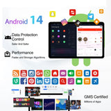 DOOGEE T30S Tableta Android 14, 2.4K 11 Pulgadas, 16GB RAM + 256GB ROM/TF 1TB, 5G WiFi, 13MP+8MP, 8580mAh, Widevine L1 Gaming, Negro