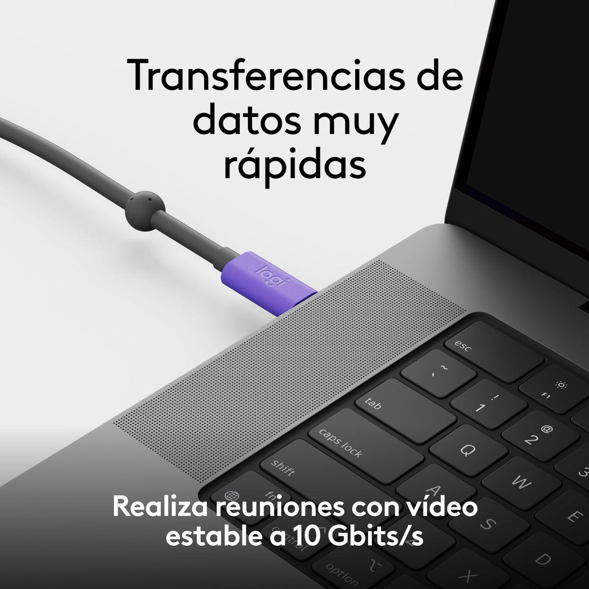 Logitech cable USB activo | Conexión BYOD con un solo cable a MeetUp 2 | Accesorio de videoconferencia para salas pequeñas - Grafito