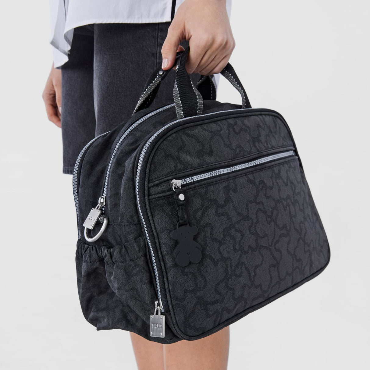 Bolsa de bebé Tous Catri Kaos 295810281 , color antracita-negro