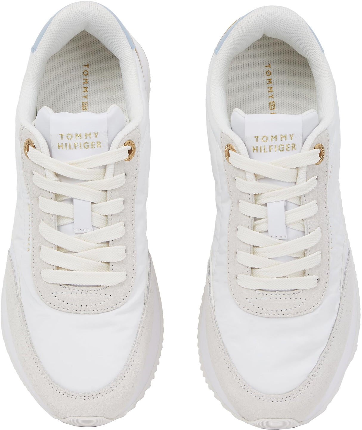 Tommy Hilfiger Runner Sneaker Mujer Essential Calzado Deportivo, Multicolor (White/Breezy Blue), 40