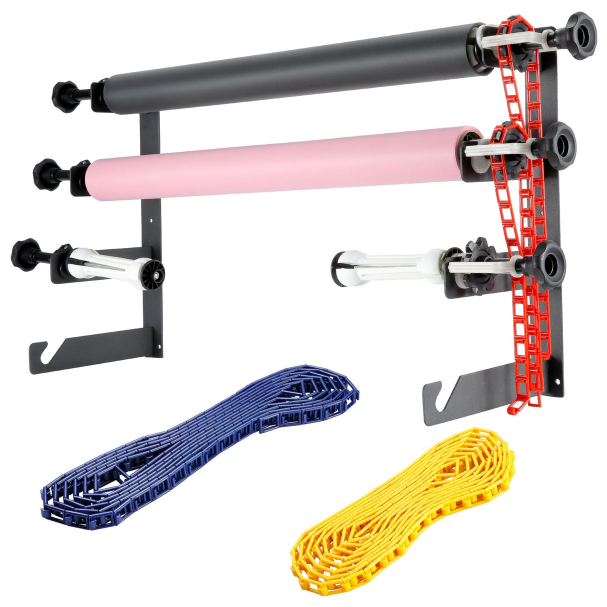 NEEWER Photography Sistema de Soporte de Fondo Manual de Montaje en Pared de 4 Rodillos con 2 Ganchos de Cuatro Pliegues, 8 Barras de expansión, 4 Cadenas, Capacidad de Carga por Rodillo: 22 lb/10 kg