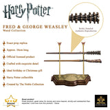 The Noble Collection Colección de varitas Weasley de Harry Potter con Soporte de exhibición, varitas de Resina de Fred & George Weasley de 17 Pulgadas - Juego de película con Licencia Oficial