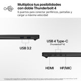 LG gram 14ZD90U-G.AX85BN - Ordenador Portátil Ultraligero de 14" Intel Core Ultra 7 355, 3 GB RAM, 512 GB SSD, Intel Graphics (4Xe), IPS Antirreflejo, 1120g, 36.5 h, FreeOS, Teclado ES, Negro