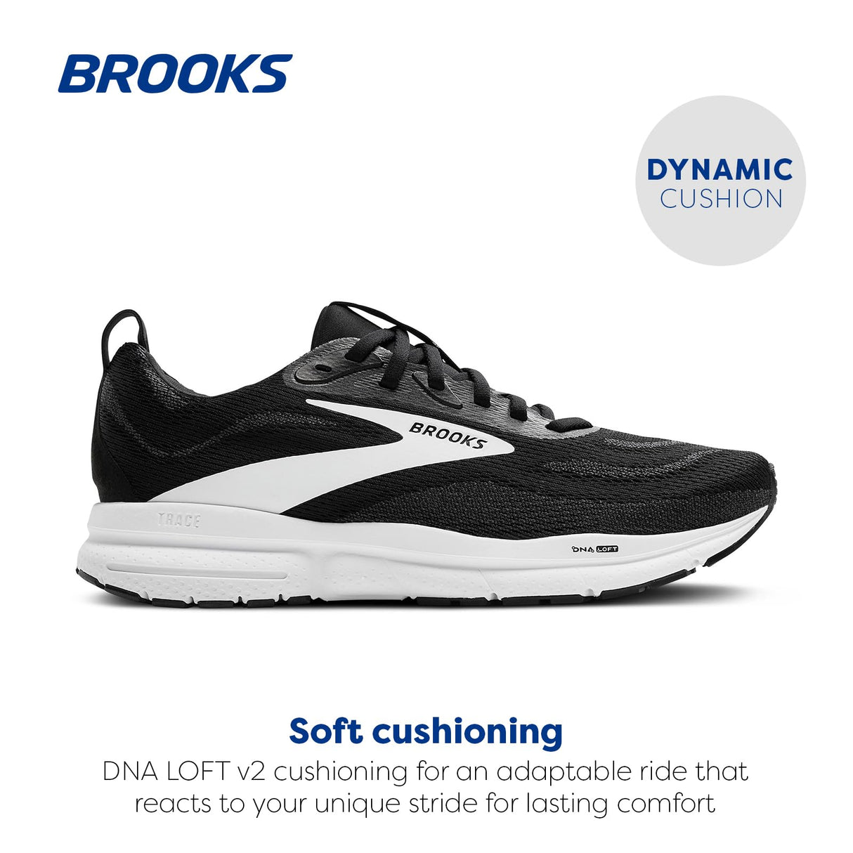 BROOKS Trace 4, Sneaker Mujer, Negro/Gris/Blanco, 39 EU